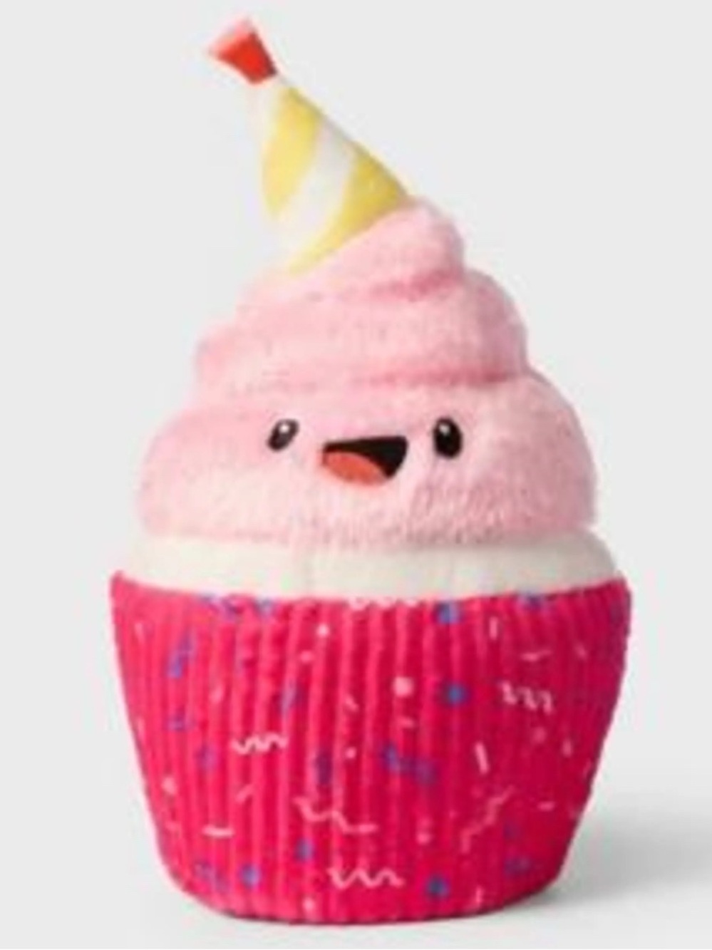 Gigglescape 7.5” Birthday Pink Plush Cupcake